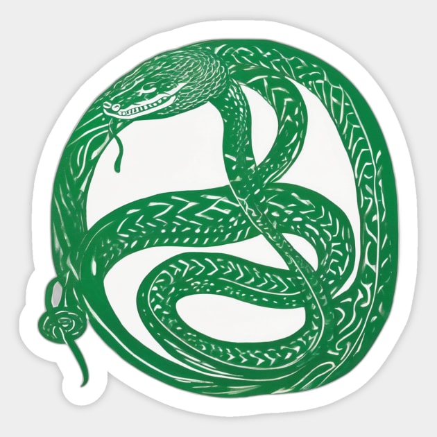 Snake Emerald Green Shadow Silhouette Anime Style Collection No. 363 Sticker by cornelliusy